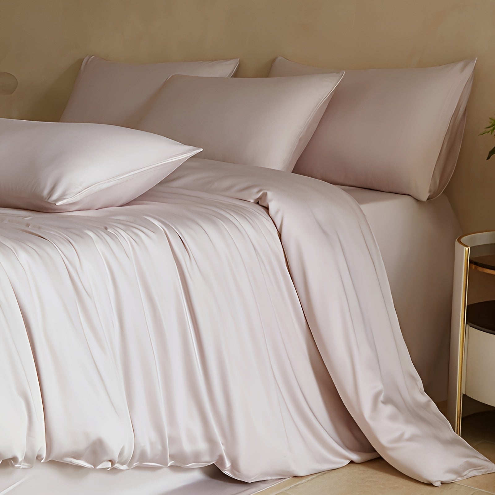 Luxus Bettwäsche Set 3-teilig – Soft Viskose Bettbezug & 2 Kissenbezüge – Atmungsaktiv Bettwäsche