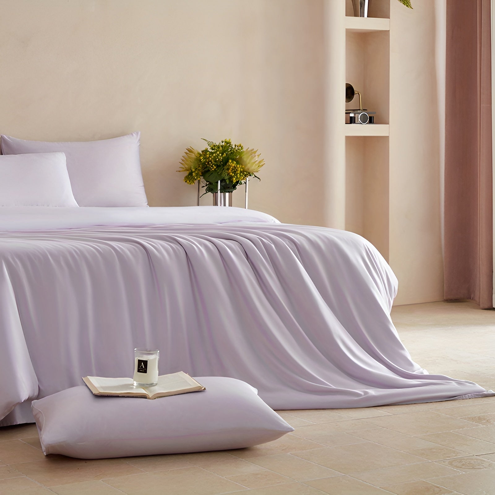 Luxus Bettwäsche Set 3-teilig – Soft Viskose Bettbezug & 2 Kissenbezüge – Atmungsaktiv Bettwäsche