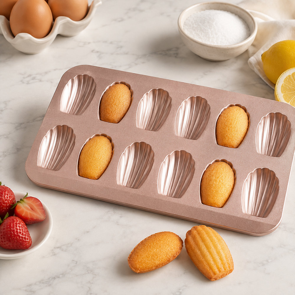 Madeleine Backform aus Kohlenstoffstahl – Antihaft Muschel Kuchenform für Gebäck, Muffins & Backen