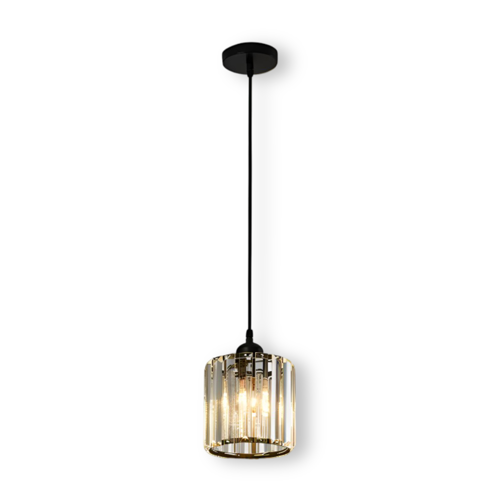 MagesticSpark Pendelleuchte - Schwarz Gold Pendelleuchte Quadratisch - Kristall Hängende Dekorationen Lampe