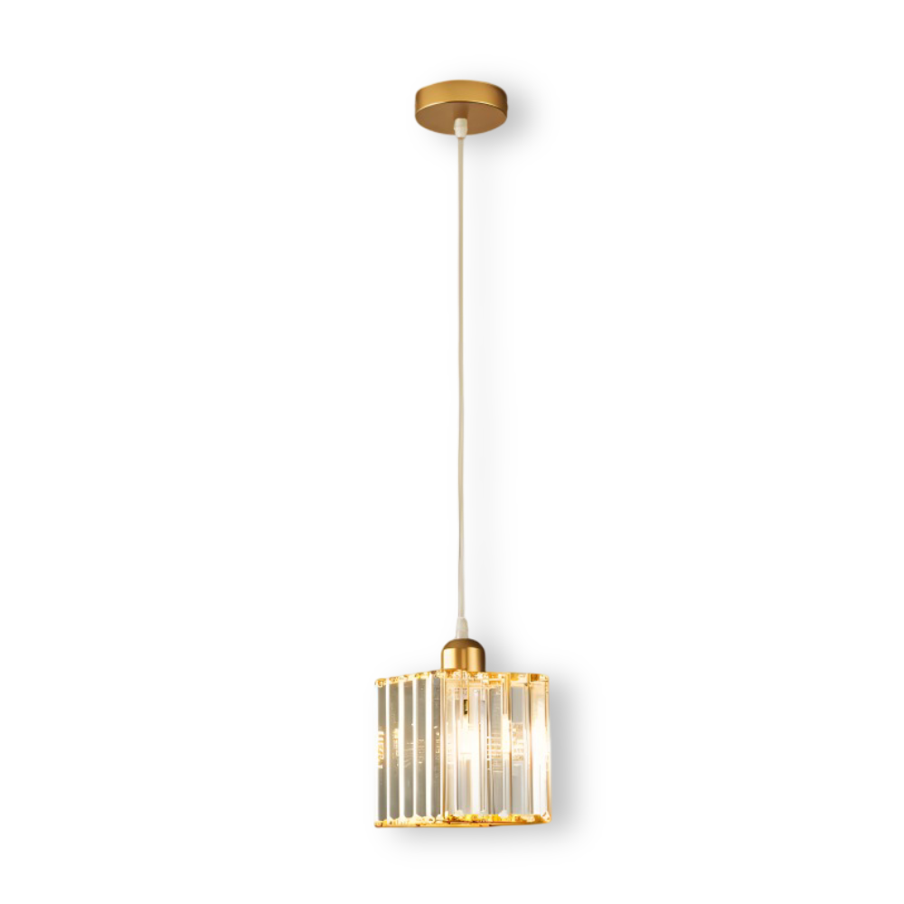 MagesticSpark Pendelleuchte - Schwarz Gold Pendelleuchte Quadratisch - Kristall Hängende Dekorationen Lampe