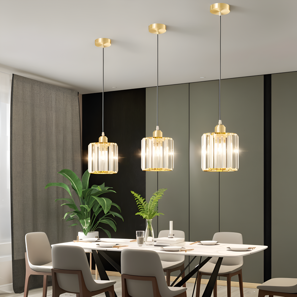 MagesticSpark Pendelleuchte - Schwarz Gold Pendelleuchte Quadratisch - Kristall Hängende Dekorationen Lampe