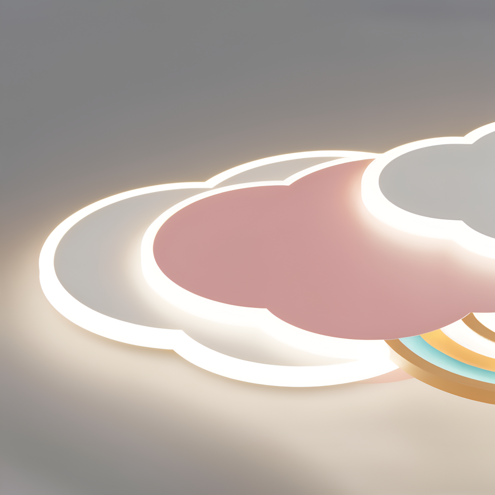 MagicPink Deckenleuchte - Bunte Wolke und Regenbogen LED Deckenleuchte für Kinderzimmer
