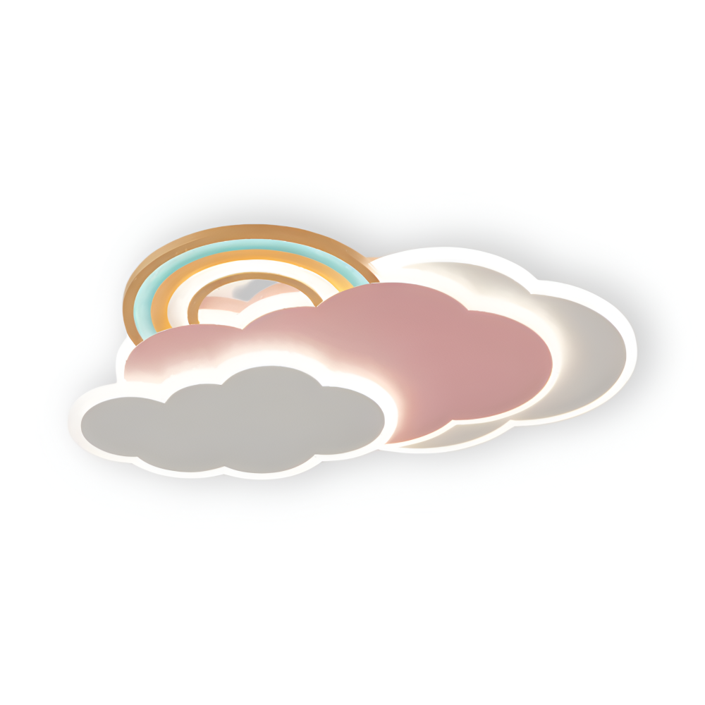 MagicPink Deckenleuchte - Bunte Wolke und Regenbogen LED Deckenleuchte für Kinderzimmer