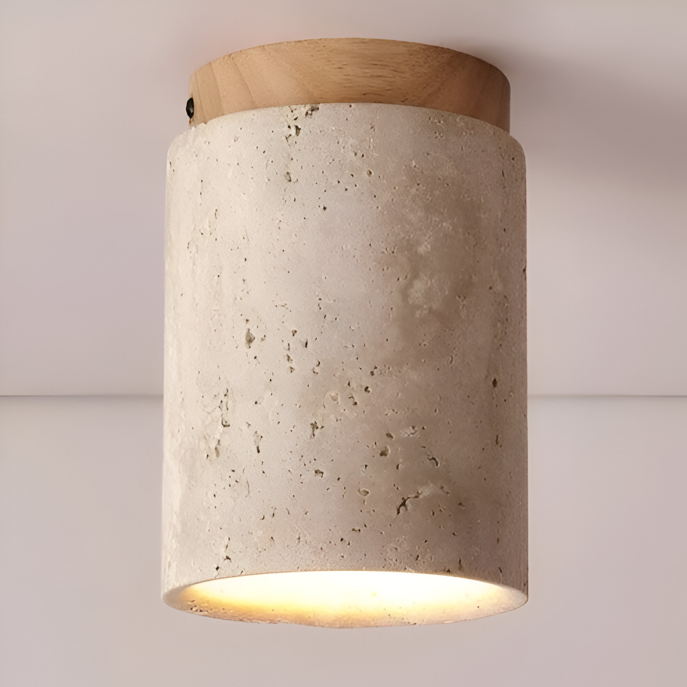 MarWood Deckenleuchte - Travertin-Deckenleuchte - Flush Montage Spotlight
