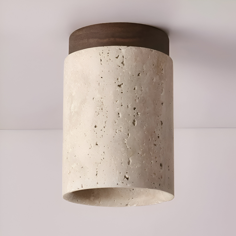 MarWood Deckenleuchte - Travertin-Deckenleuchte - Flush Montage Spotlight