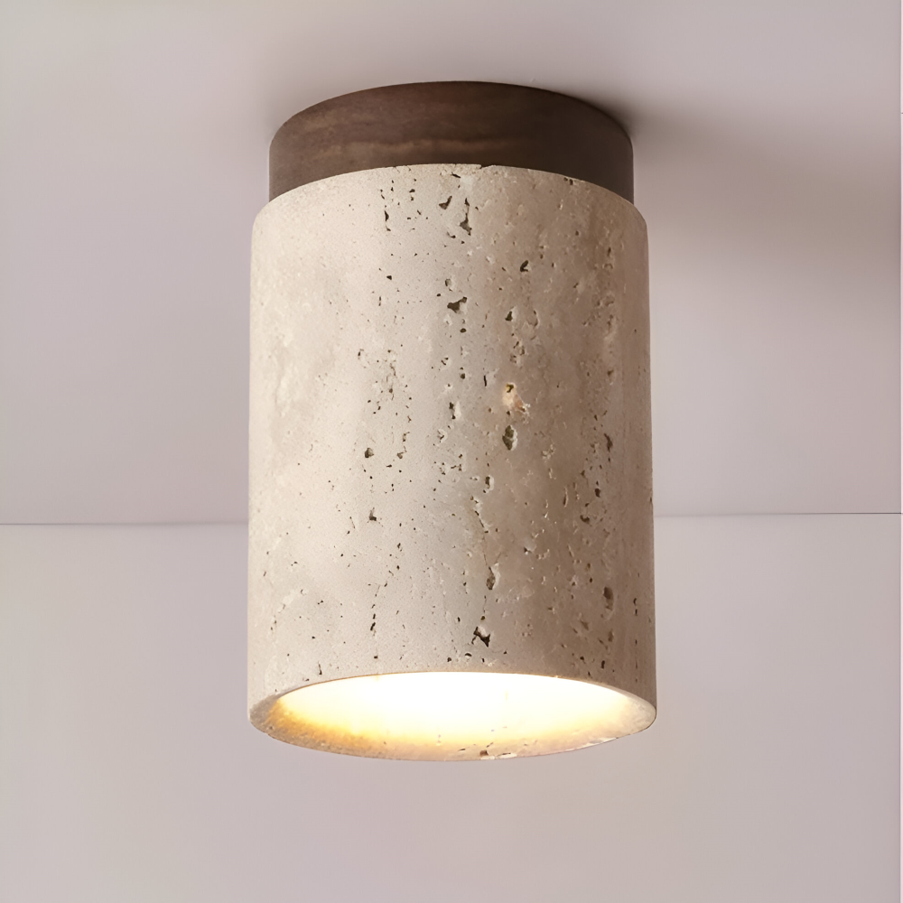 MarWood Deckenleuchte - Travertin-Deckenleuchte - Flush Montage Spotlight