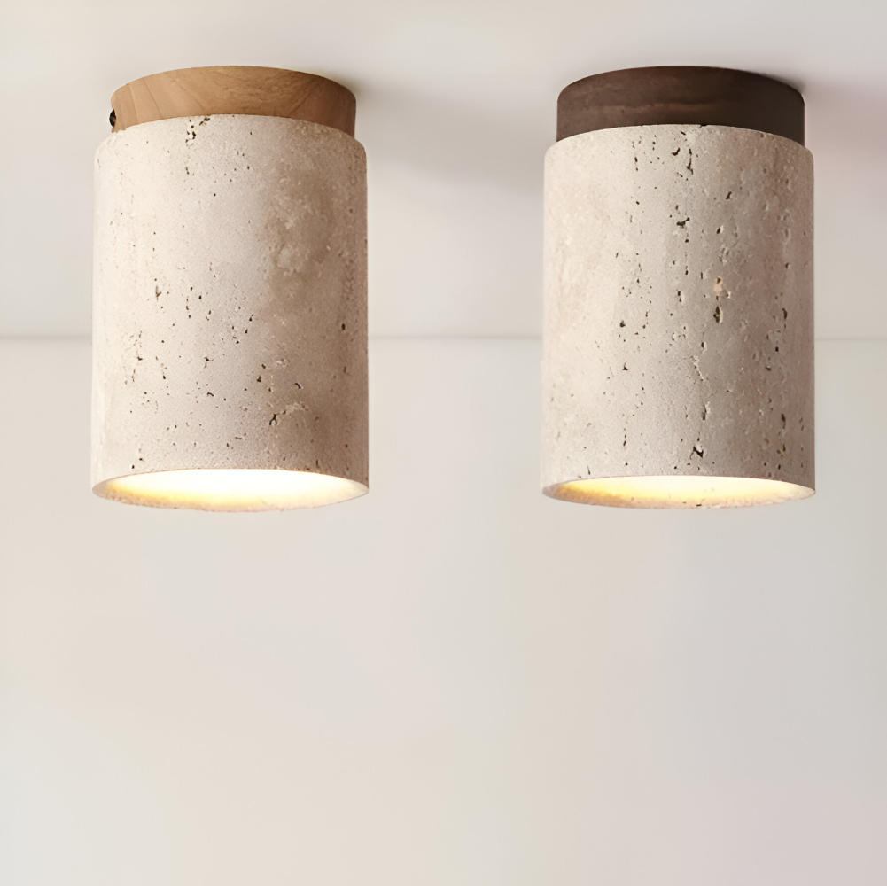 MarWood Deckenleuchte - Travertin-Deckenleuchte - Flush Montage Spotlight