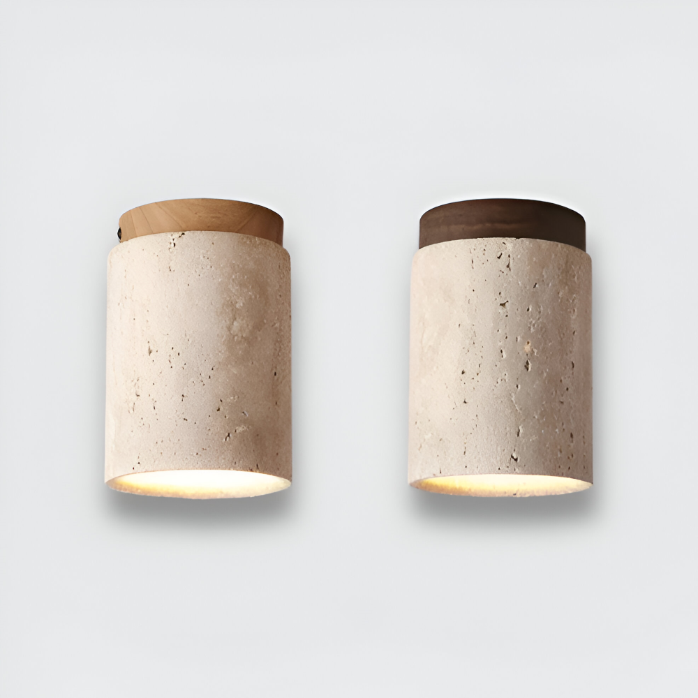 MarWood Deckenleuchte - Travertin-Deckenleuchte - Flush Montage Spotlight