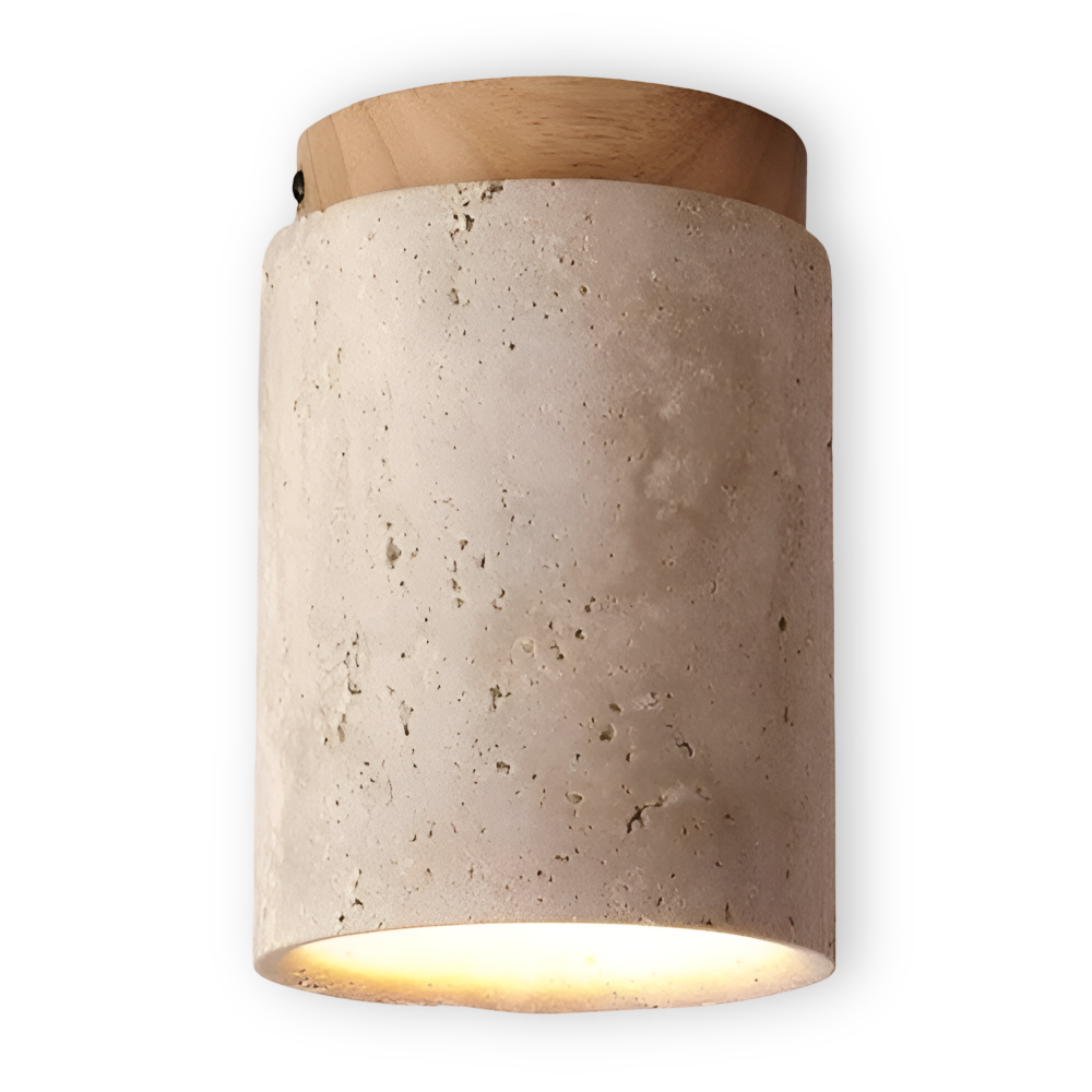 MarWood Deckenleuchte - Travertin-Deckenleuchte - Flush Montage Spotlight