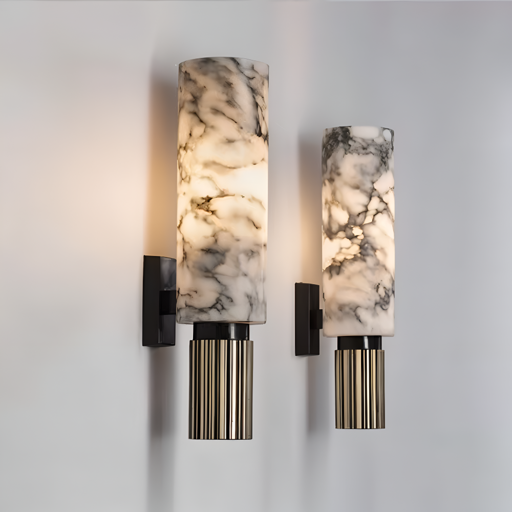 Marble Wandleuchte - Zylindrische Wandlampe - Naturmarmor Wandleuchten LED