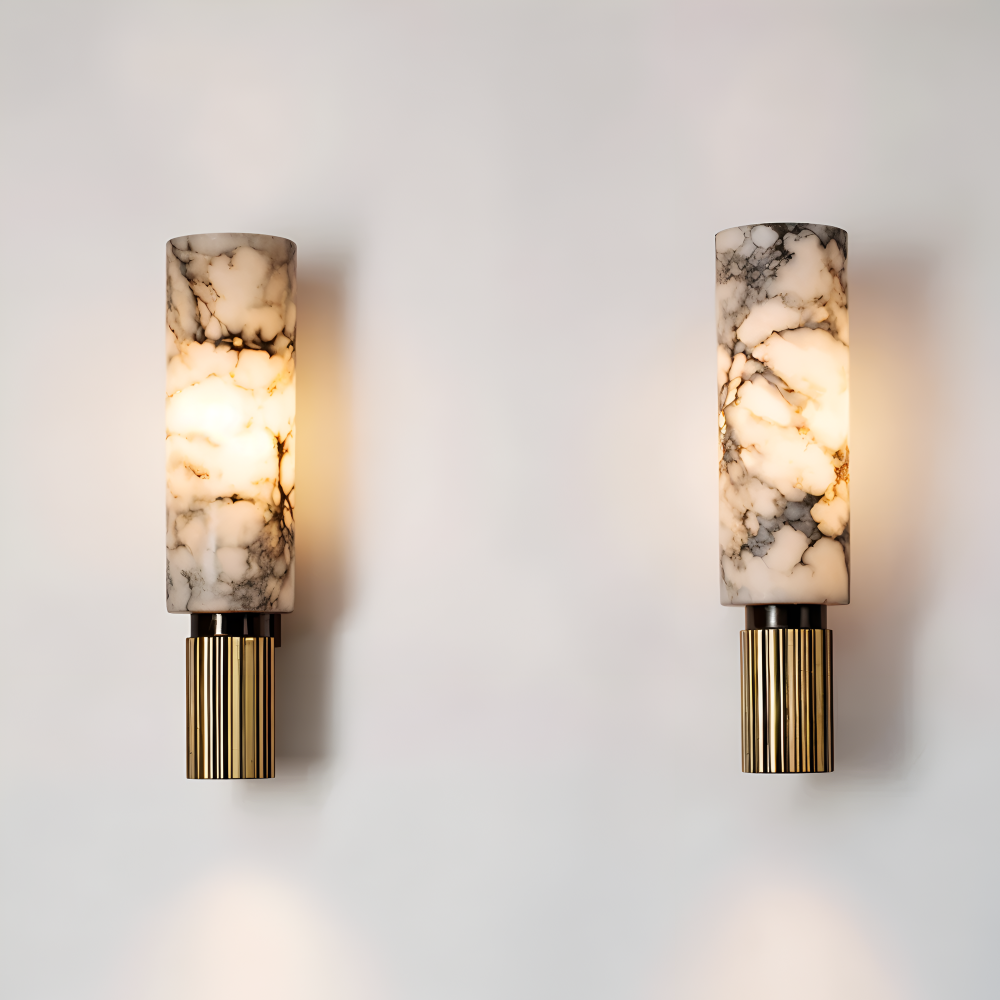 Marble Wandleuchte - Zylindrische Wandlampe - Naturmarmor Wandleuchten LED
