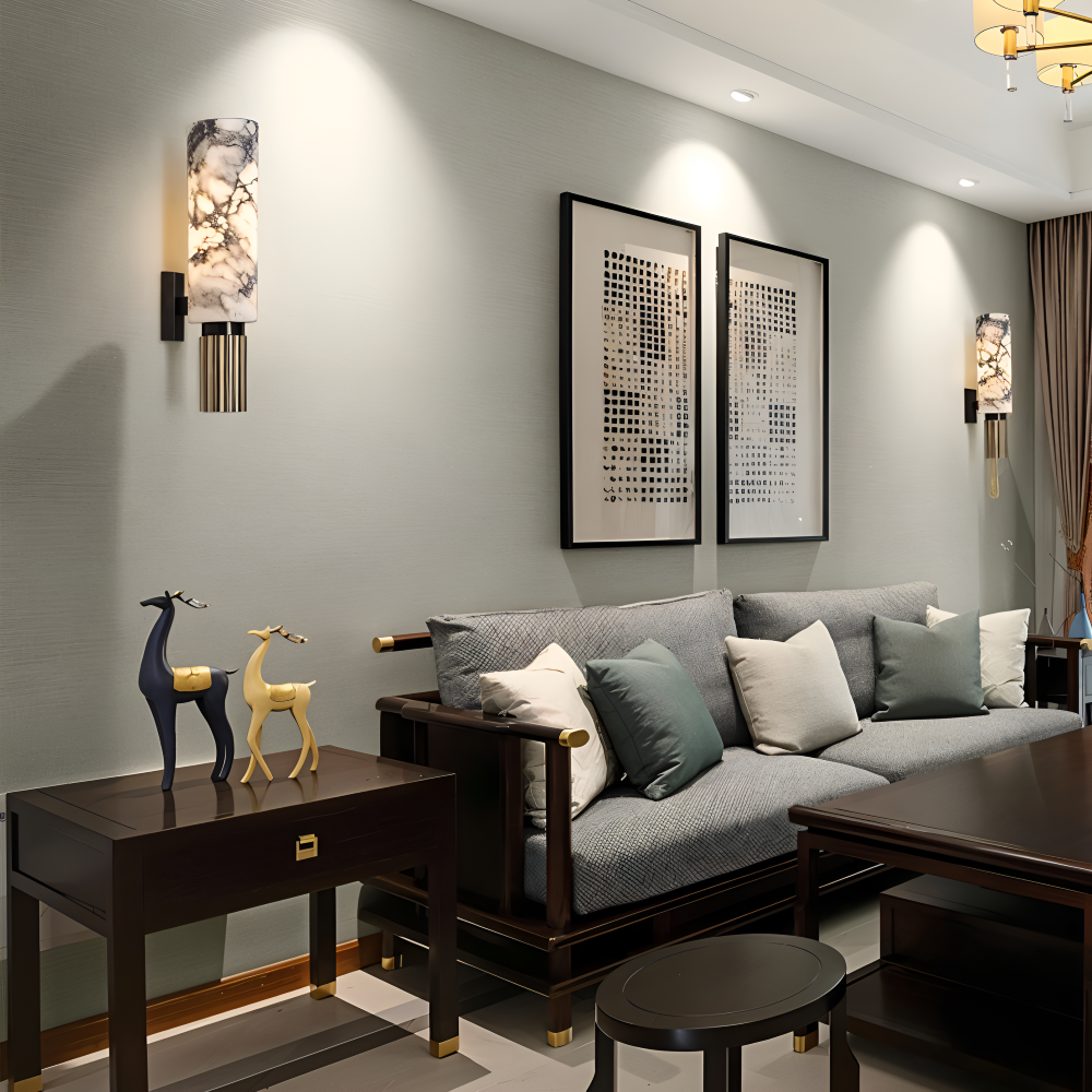 Marble Wandleuchte - Zylindrische Wandlampe - Naturmarmor Wandleuchten LED