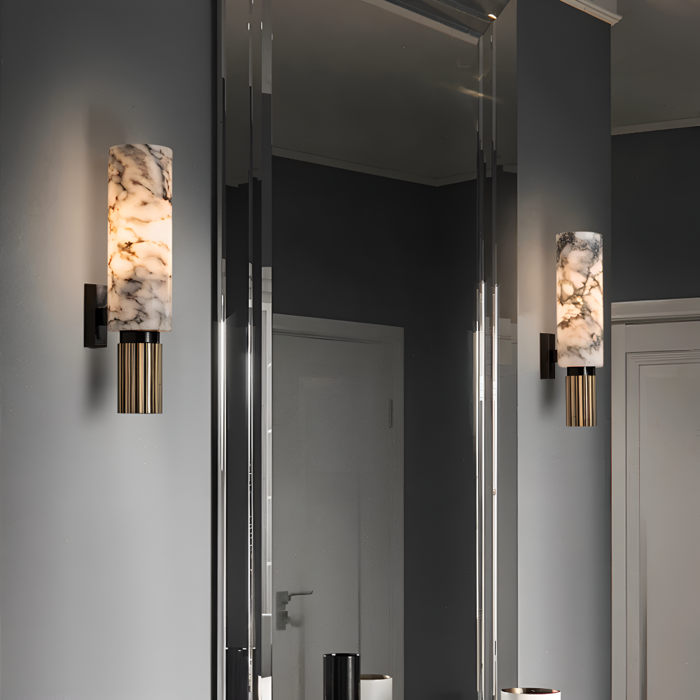Marble Wandleuchte - Zylindrische Wandlampe - Naturmarmor Wandleuchten LED