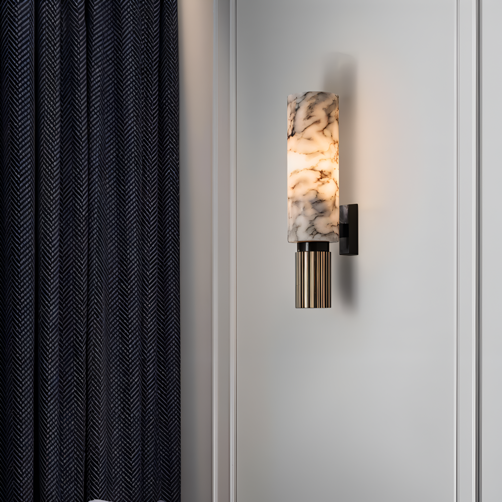 Marble Wandleuchte - Zylindrische Wandlampe - Naturmarmor Wandleuchten LED