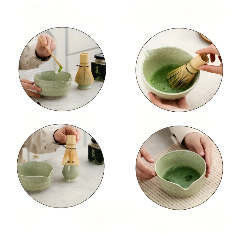 4/5/6-tlg. Matcha Set Kaufen – Keramik & Bambus Tee-Zubehör für Matcha Tee Zeremonien - 11