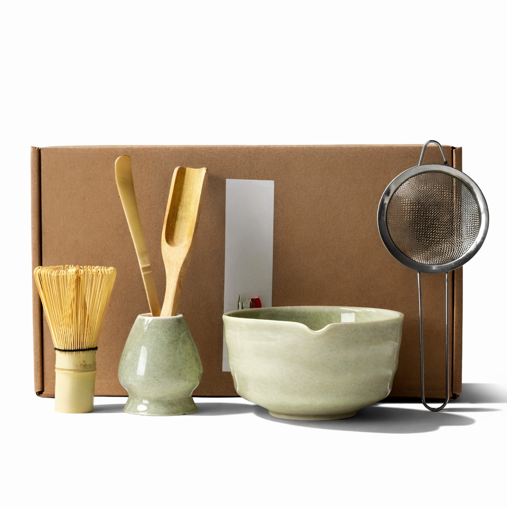 4/5/6-tlg. Matcha Set Kaufen – Keramik & Bambus Tee-Zubehör für Matcha Tee Zeremonien - 15