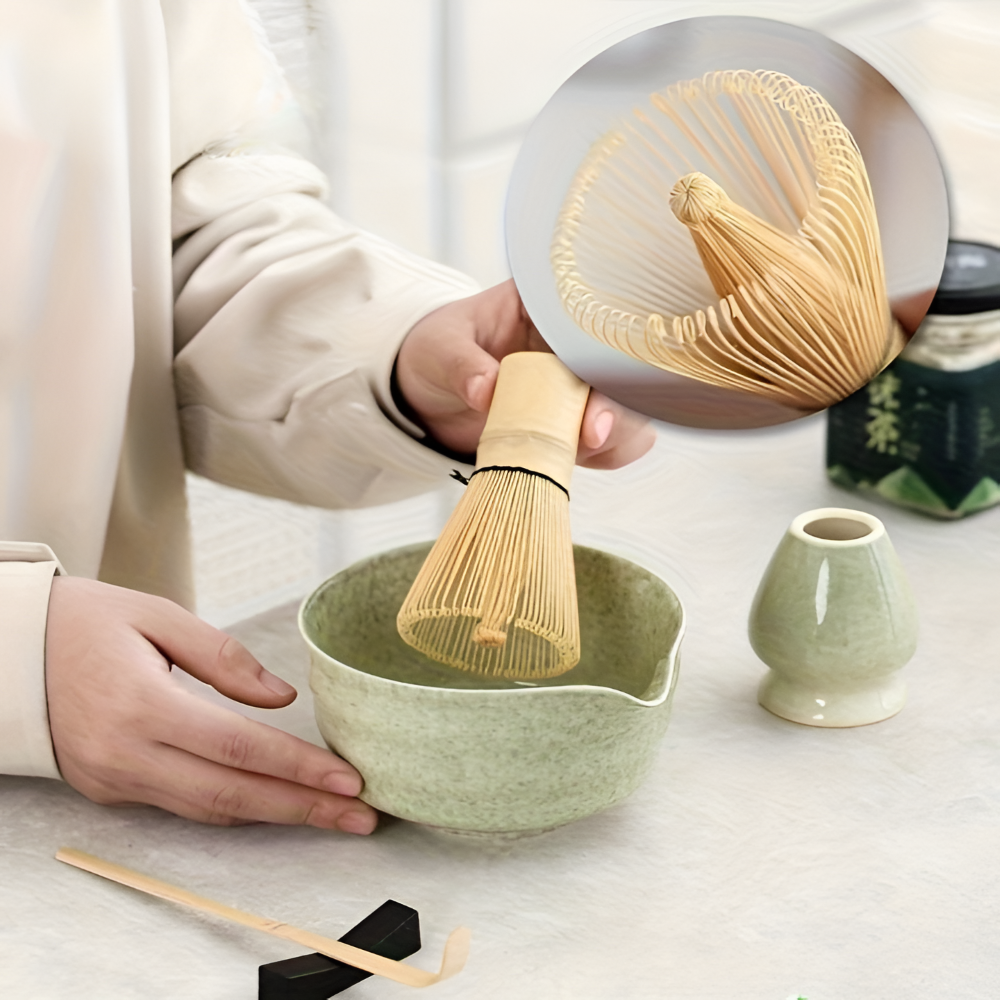 4/5/6-tlg. Matcha Set Kaufen – Keramik & Bambus Tee-Zubehör für Matcha Tee Zeremonien - 2