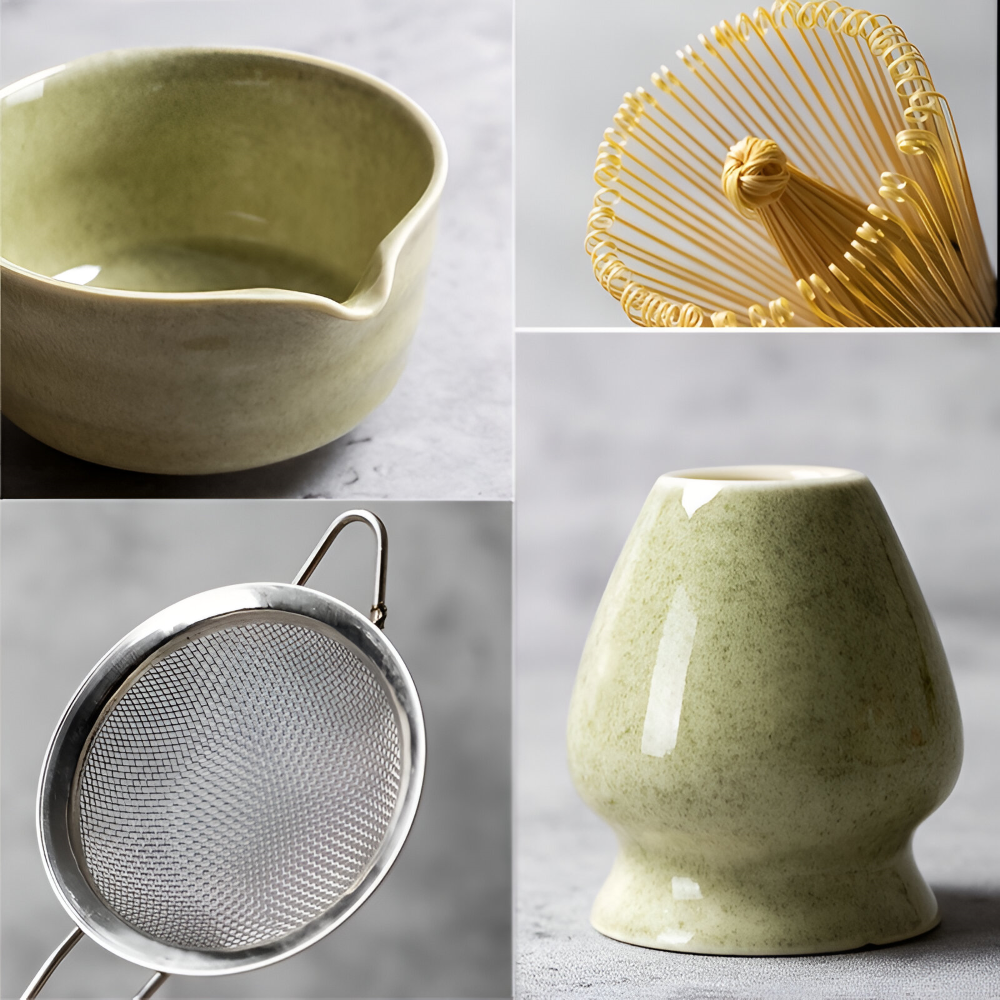 4/5/6-tlg. Matcha Set Kaufen – Keramik & Bambus Tee-Zubehör für Matcha Tee Zeremonien - 5