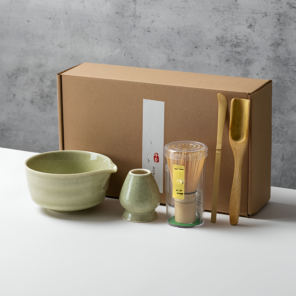 4/5/6-tlg. Matcha Set Kaufen – Keramik & Bambus Tee-Zubehör für Matcha Tee Zeremonien - 9