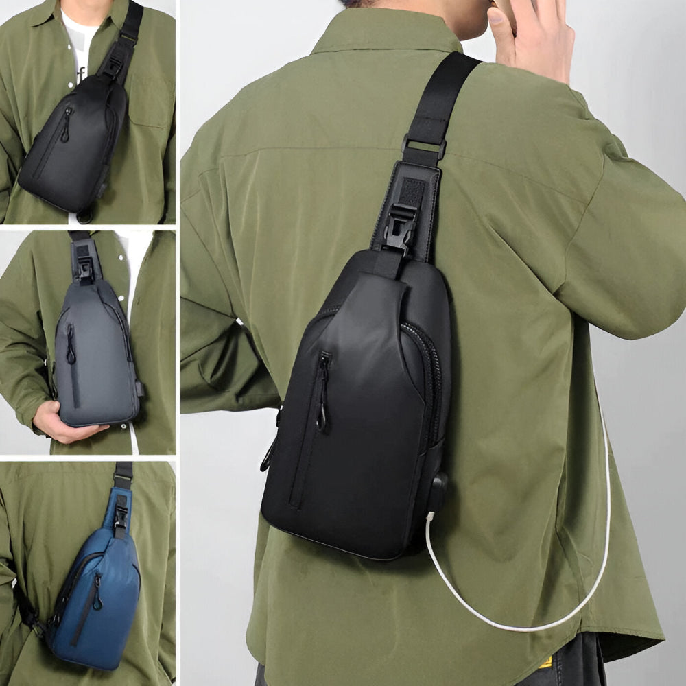 MetroFlex Crossbody Bag - Verstellbare Cross Body Bag Men - Modische Crossbody Bag Schwarz