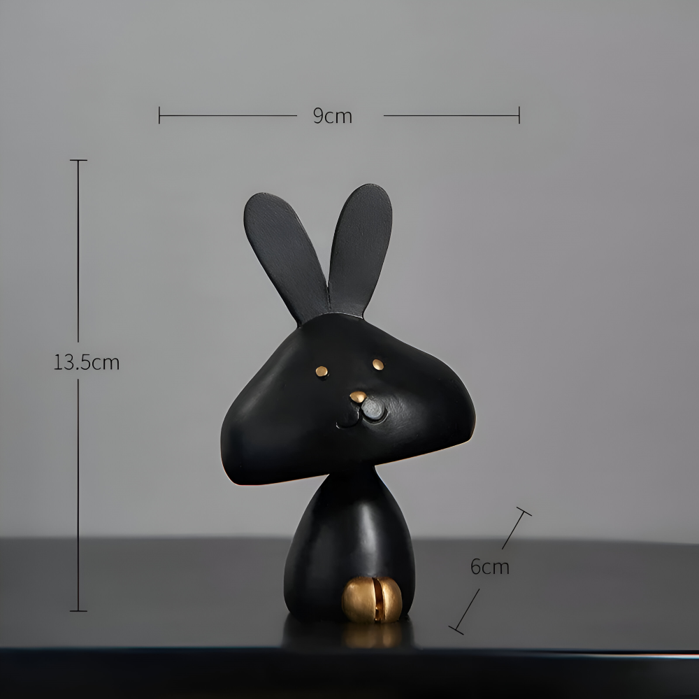 MiniCraft Osterdeko - Schwarz & Weiß Harz Ostern Kaninchen & Hirsch Figuren