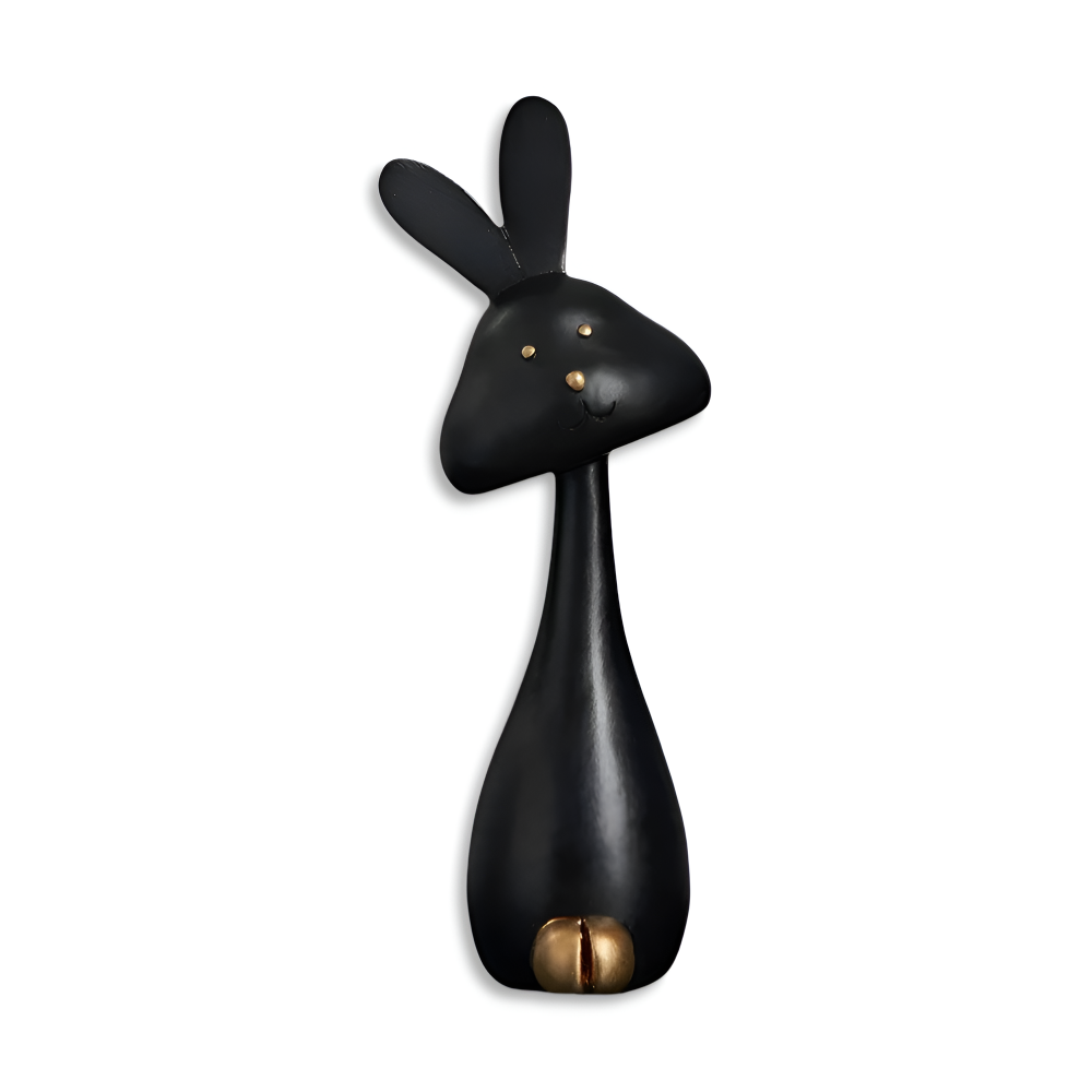 MiniCraft Osterdeko - Schwarz & Weiß Harz Ostern Kaninchen & Hirsch Figuren