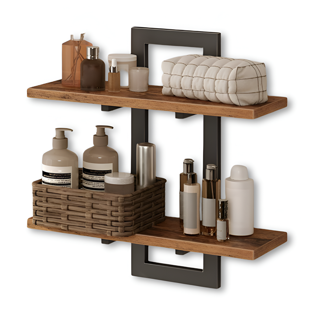 Minimalistische Zwei-Ebenen Wandregal - Wandmontierte Regale für stilvolle Wohnaufbewahrung