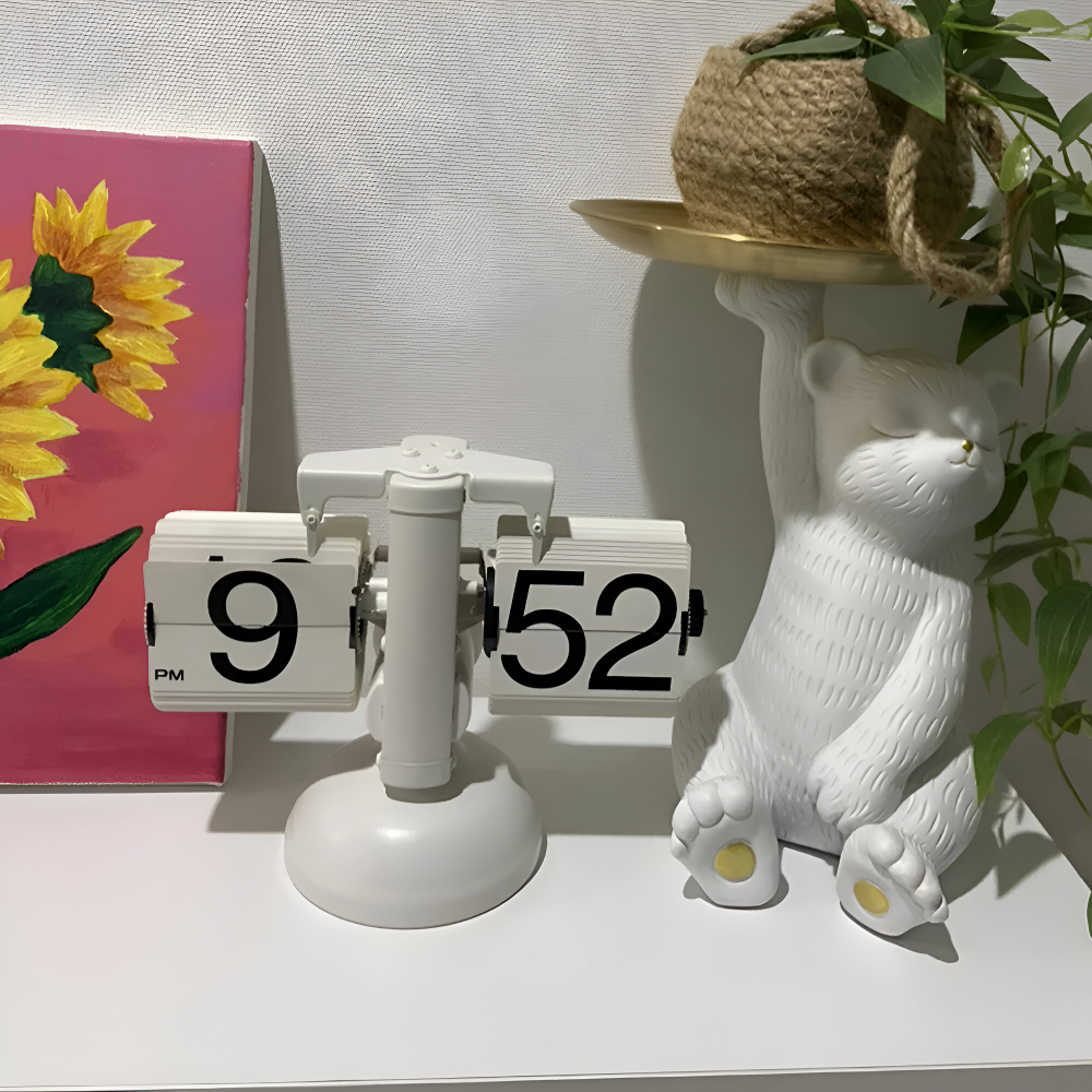 Minimalistische Flip Uhr - Retro Automatisch Blätternde Tischuhr