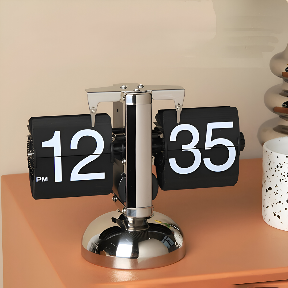 Minimalistische Flip Uhr - Retro Automatisch Blätternde Tischuhr