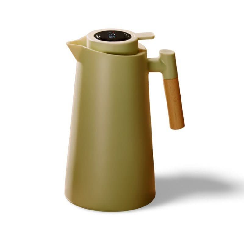 Minimalistische Thermoskanne 1L - Auslaufsicher Elegantes Design für Heiße und Kalte Getränke 0