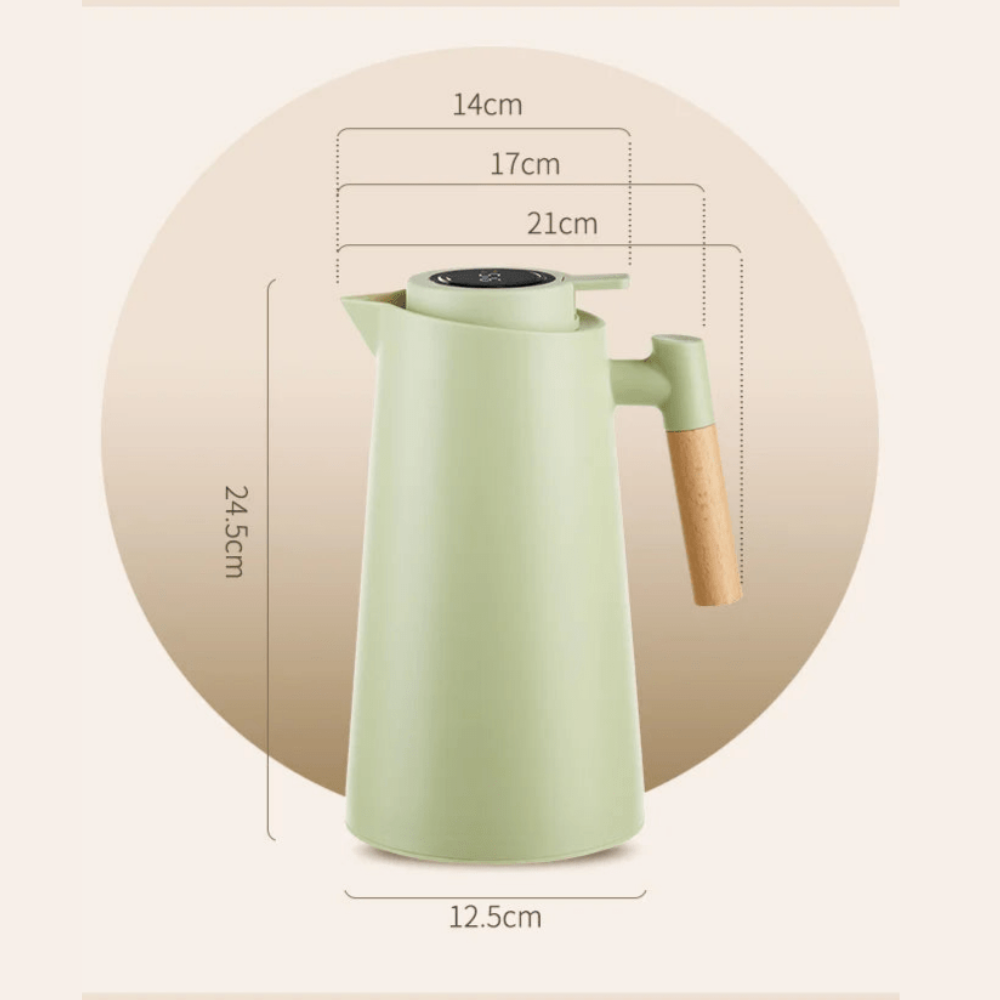 Minimalistische Thermoskanne 1L - Auslaufsicher Elegantes Design für Heiße und Kalte Getränke