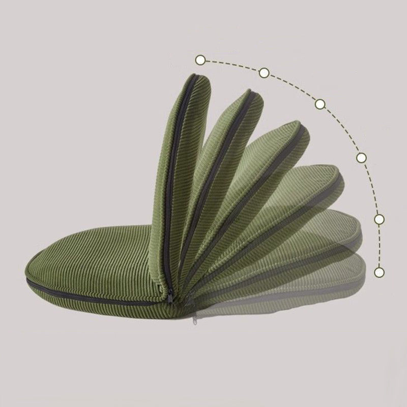 Minimalistischer Ovaler Akzentstuhl - Lammwolle Cord in Grün für Wohnzimmer Decor 5