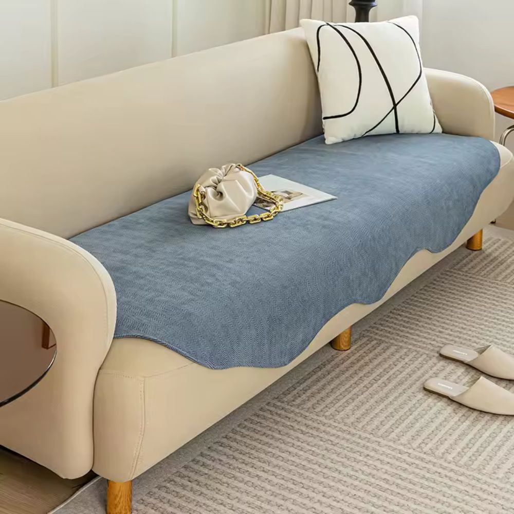 Minimalistischer Sofabezug – Einfarbiger Hochflor in Weicher Mikrofasermischung für Ganzjährigen Schutz im Wohnzimmer 0