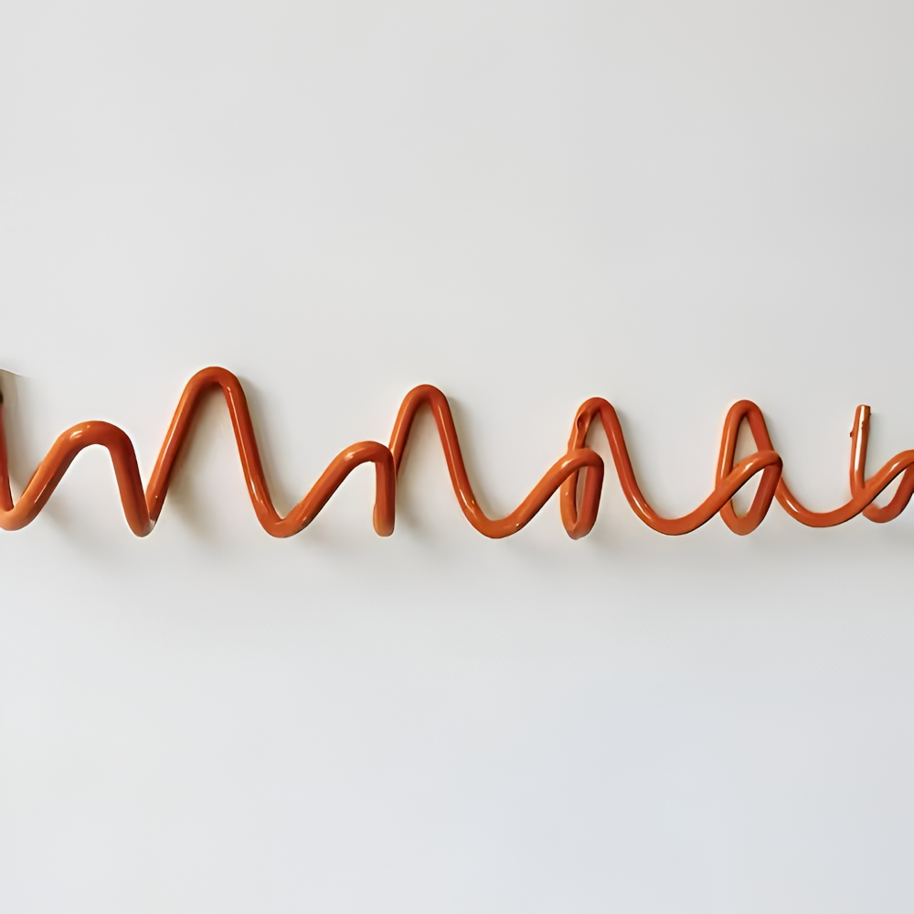 Minimalistischer Wellen-Wandhaken - Schwarzer Eisenhaken für Kleider und Taschen in Eingangsbereich oder Schlafzimmer