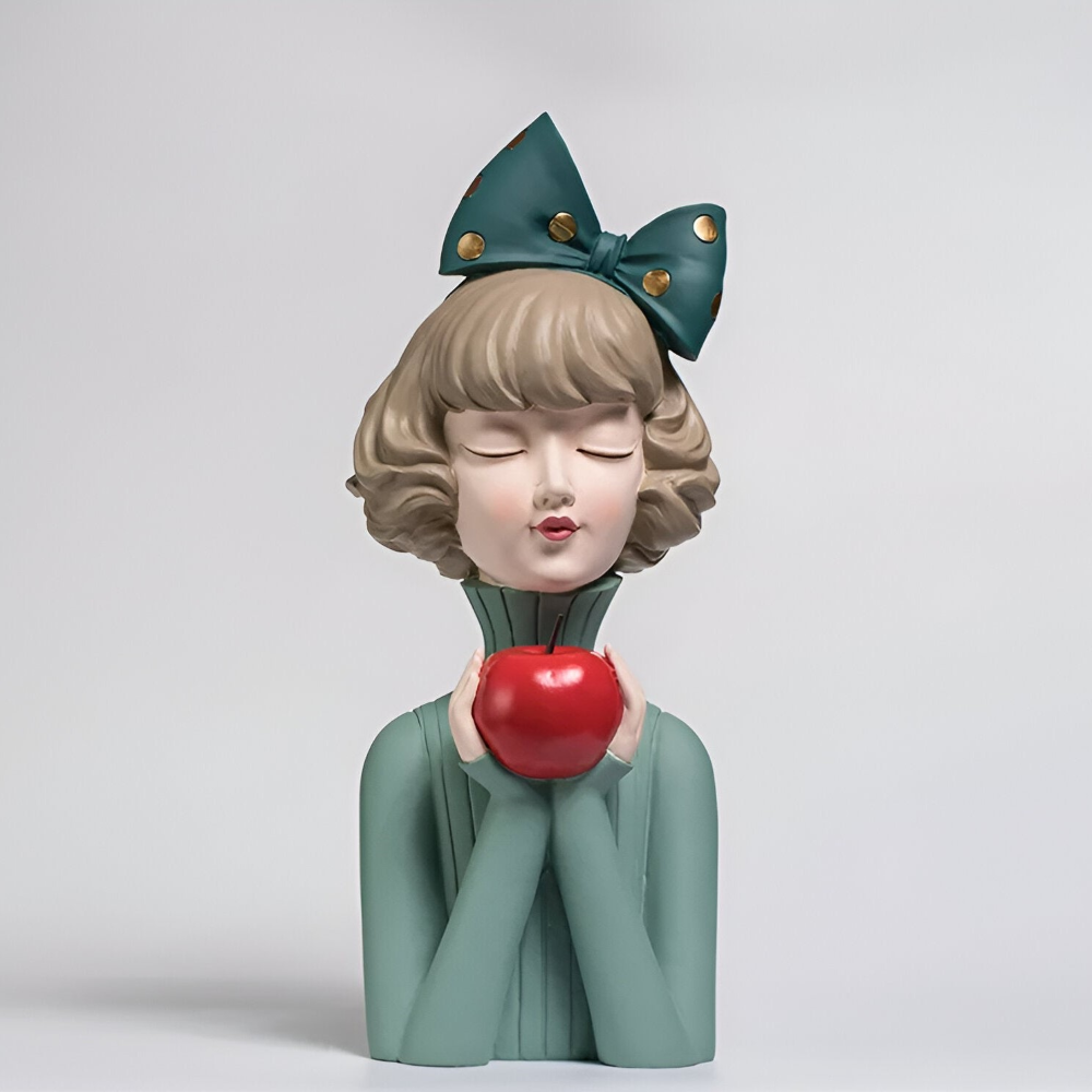 Missy Statuen - Elegante Mädchenfiguren aus Harz mit Haarschleife