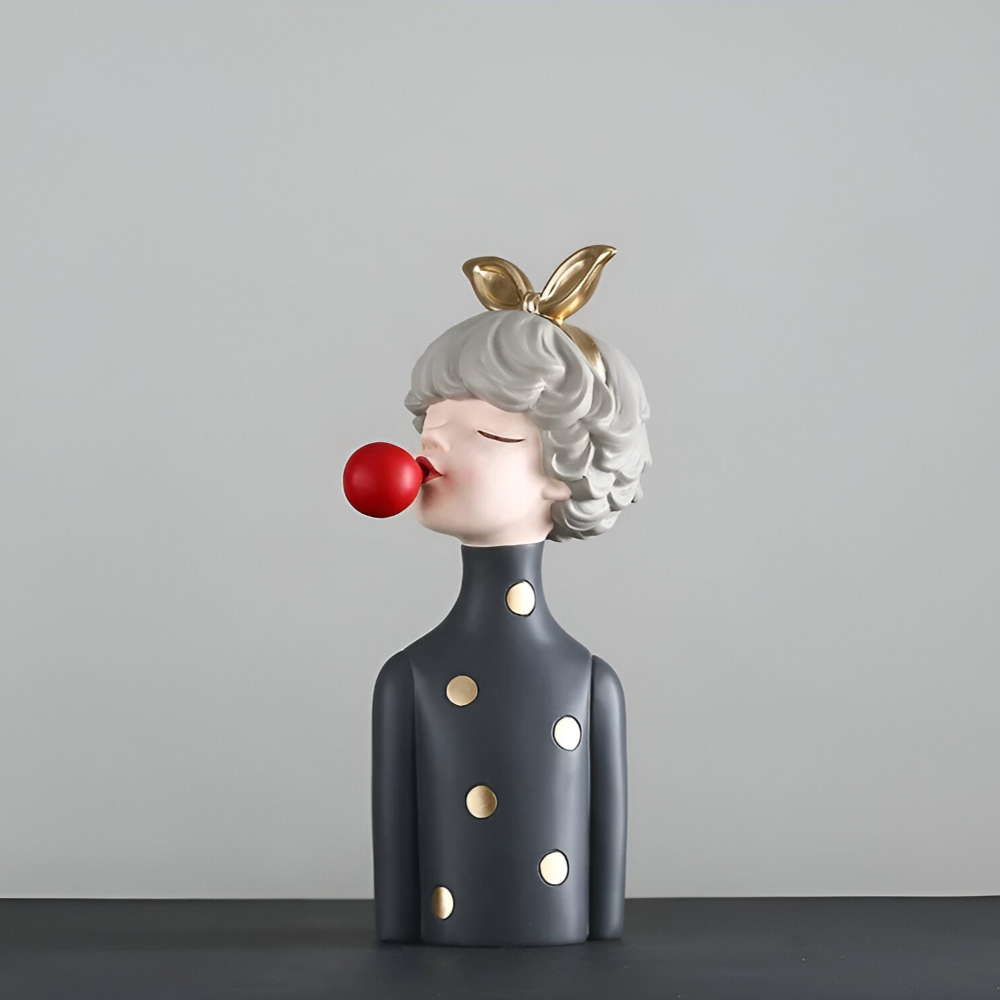 Missy Statuen - Elegante Mädchenfiguren aus Harz mit Haarschleife