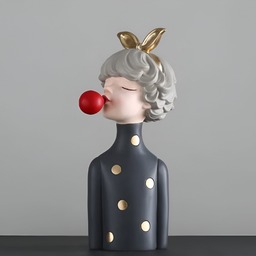 Missy Statuen - Elegante Mädchenfiguren aus Harz mit Haarschleife