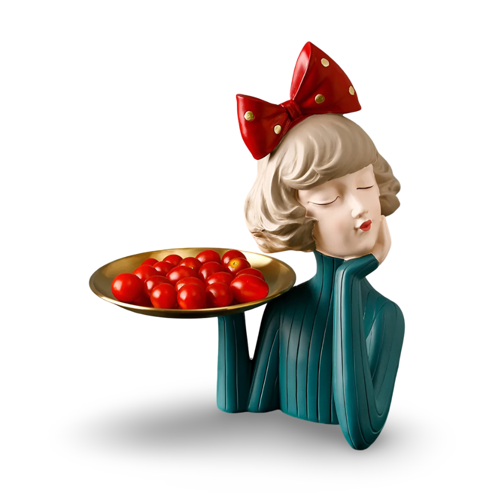 Missy Statuen - Elegante Mädchenfiguren aus Harz mit Haarschleife