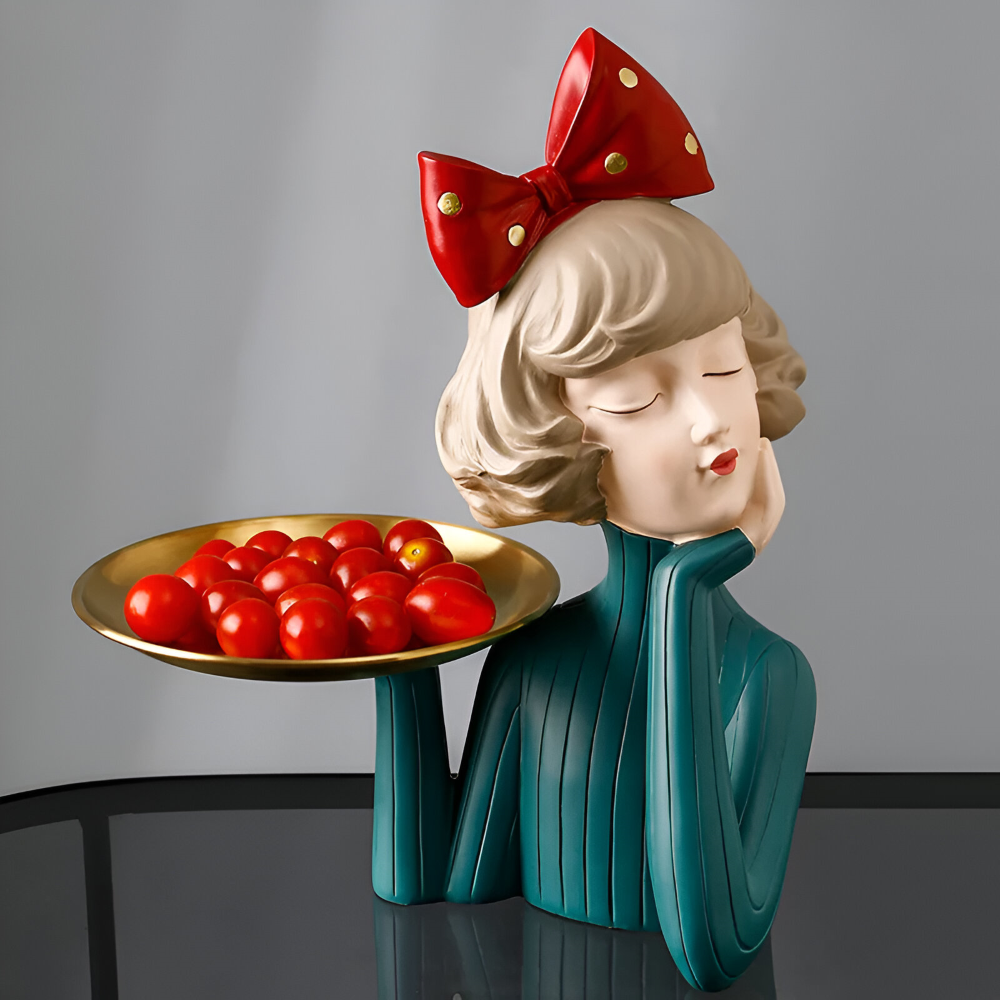 Missy Statuen - Elegante Mädchenfiguren aus Harz mit Haarschleife