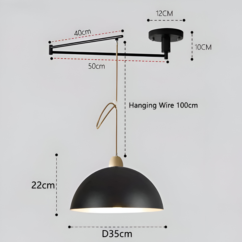 ModerLite Pendelleuchte - Verstellbare Eisen Kuppel Hängelampe