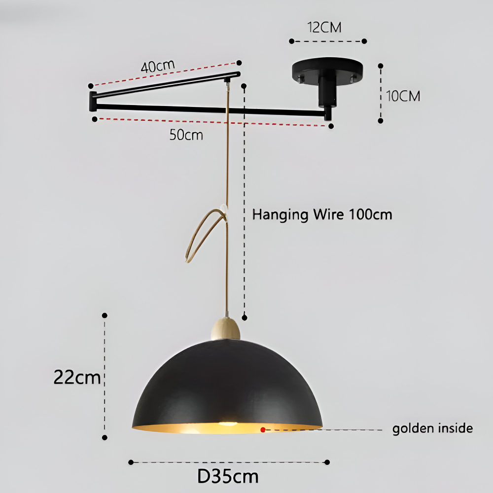ModerLite Pendelleuchte - Verstellbare Eisen Kuppel Hängelampe