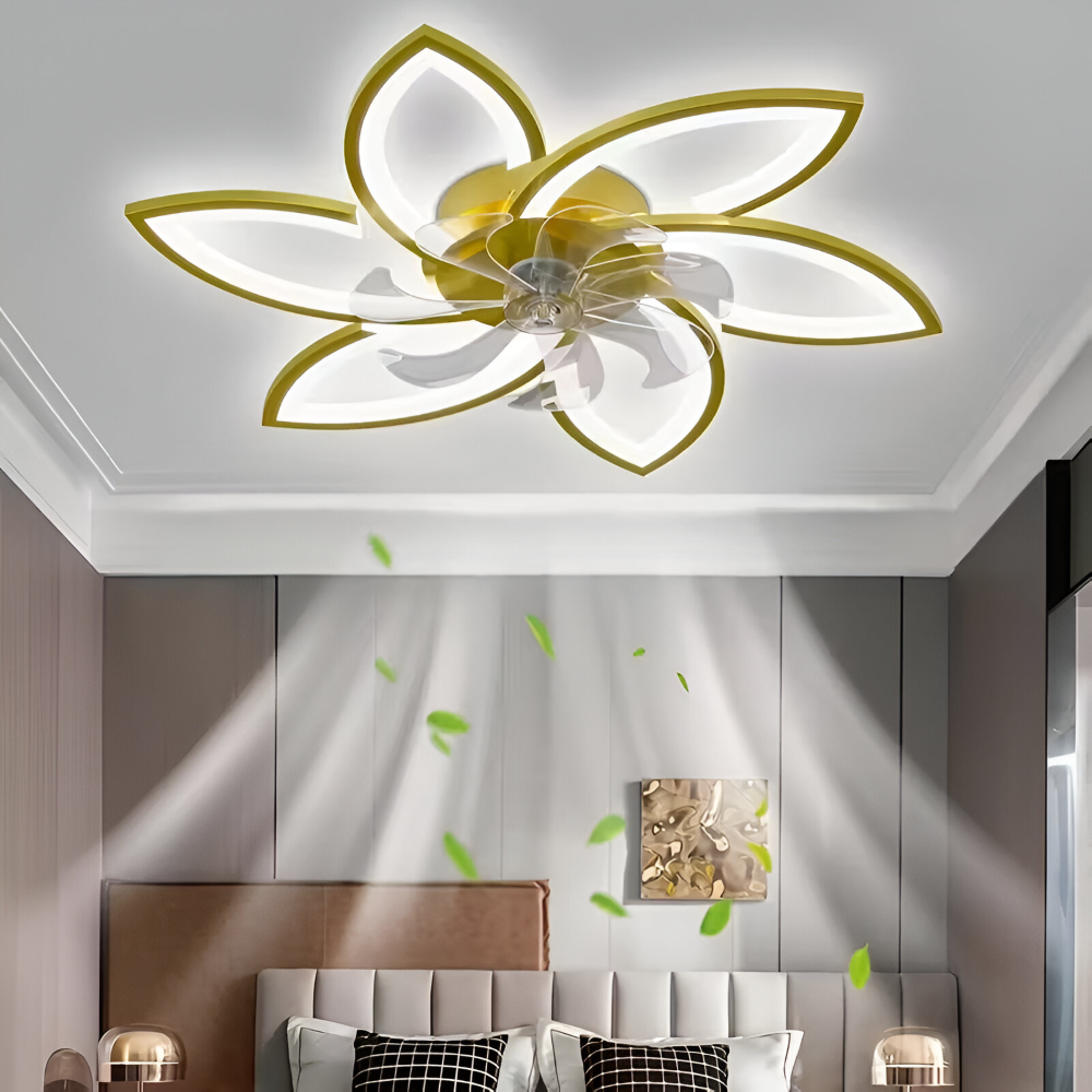 Moderner Schwarzer Deckenventilator mit Licht - Smarte Dimmbare Lampe mit Fernbedienung - 6 Einstellbare Ventilatorgeschwindigkeiten