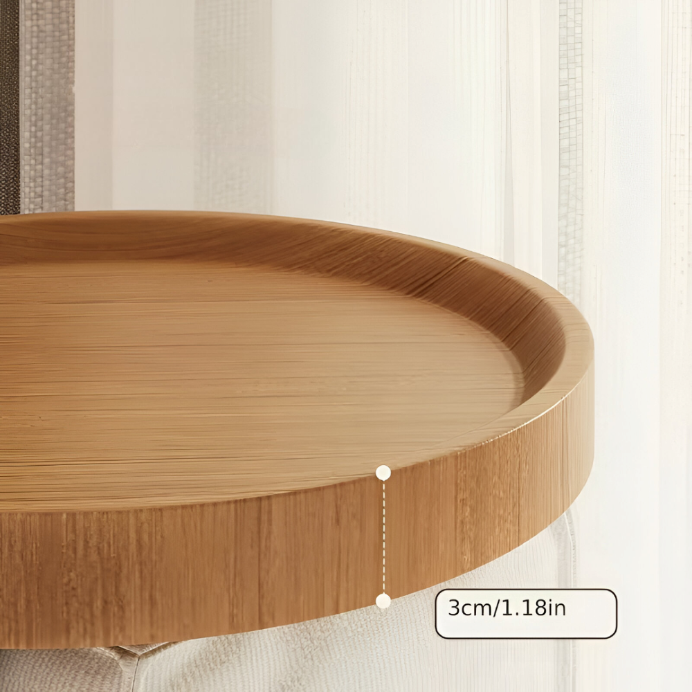 Moderner Clip-On Sofatisch - Natürliches Bambusdesign in Braun für Snacks und Getränke