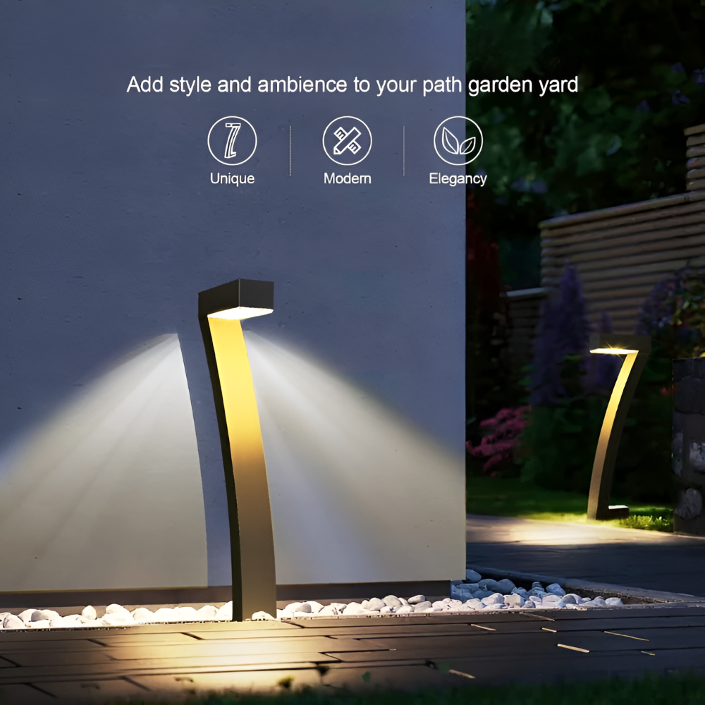 Set aus 2/4/6 modernen Solar Gartenbeleuchtung - Schwarze Außenbeleuchtung, 15 Lumen Warmweißes Licht, Wasserdichtes Design