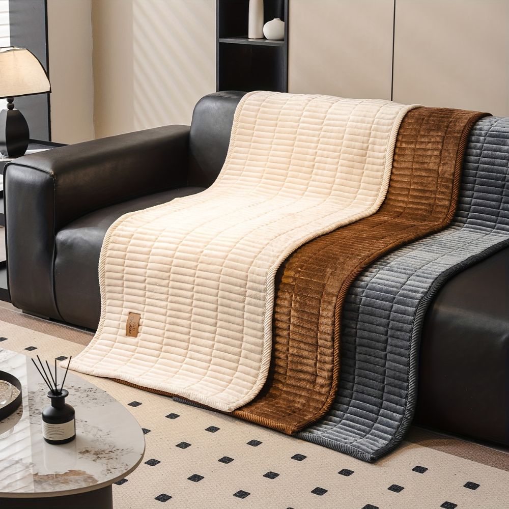 Moderne Gesteppte Sofabezug - Weiche Mikrofaser Husse in Stilvollem Design für Sessel und Sofas 5