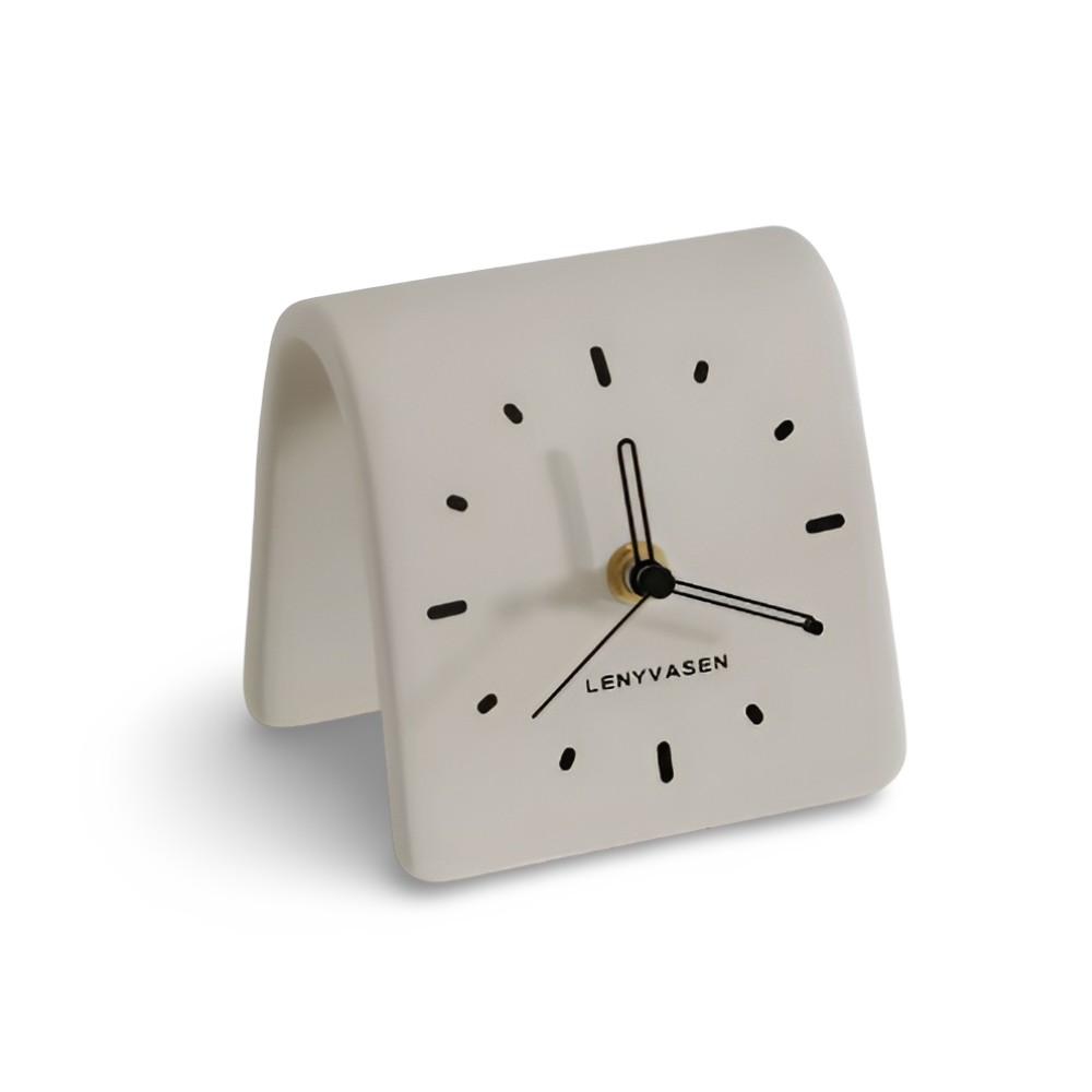 Moderne Keramik Schreibtischuhr - Mattbraun Elegantes Design für Ruhe und Stil
