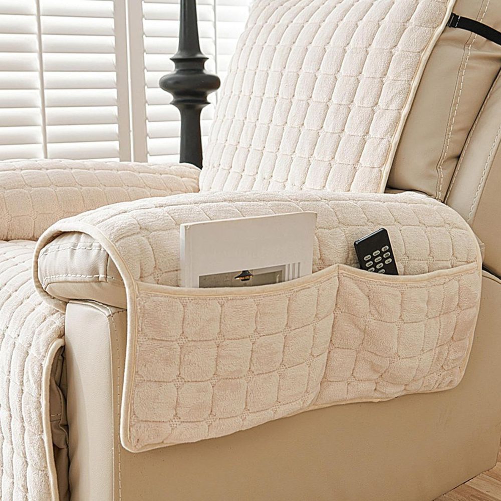 Moderne Mikrofaser Liegesesselbezug - Kuscheliger Snug Grid Stil in Dunkelgrau für Wohnräume 7