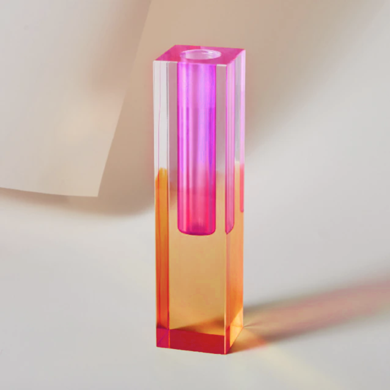 Moderne Prisma-Acrylvase - Regenbogenfarben Zylinder für Kreative Blumenarrangements 11