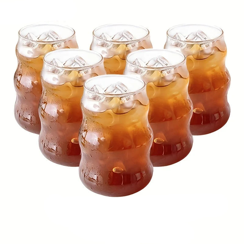 Moderne Transparente Glasbecher - Set von 6 Wärmebeständige Tumbler für Tee, Saft und Kaffee 8